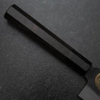 Gyuto Blue Steel #2 Kurouchi Chokin Dragon Buffalo Ebony Handle 210mm (Asamura)-[Musashi]-[Japanese-Kitchen-Knives]