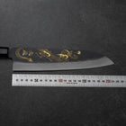 Gyuto Blue Steel #2 Kurouchi Chokin Dragon Buffalo Ebony Handle 210mm (Asamura)-[Musashi]-[Japanese-Kitchen-Knives]
