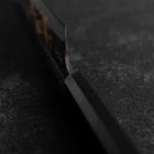 Gyuto Blue Steel #2 Kurouchi Chokin Samurai New-Moon Buffalo Ebony Handle 210mm (Asamura)-[Musashi]-[Japanese-Kitchen-Knives]