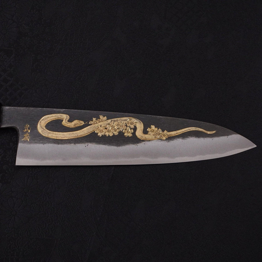 牛刀 青紙2号 黒打 蛇-桜 黒檀水牛柄 210mm – MUSASHI