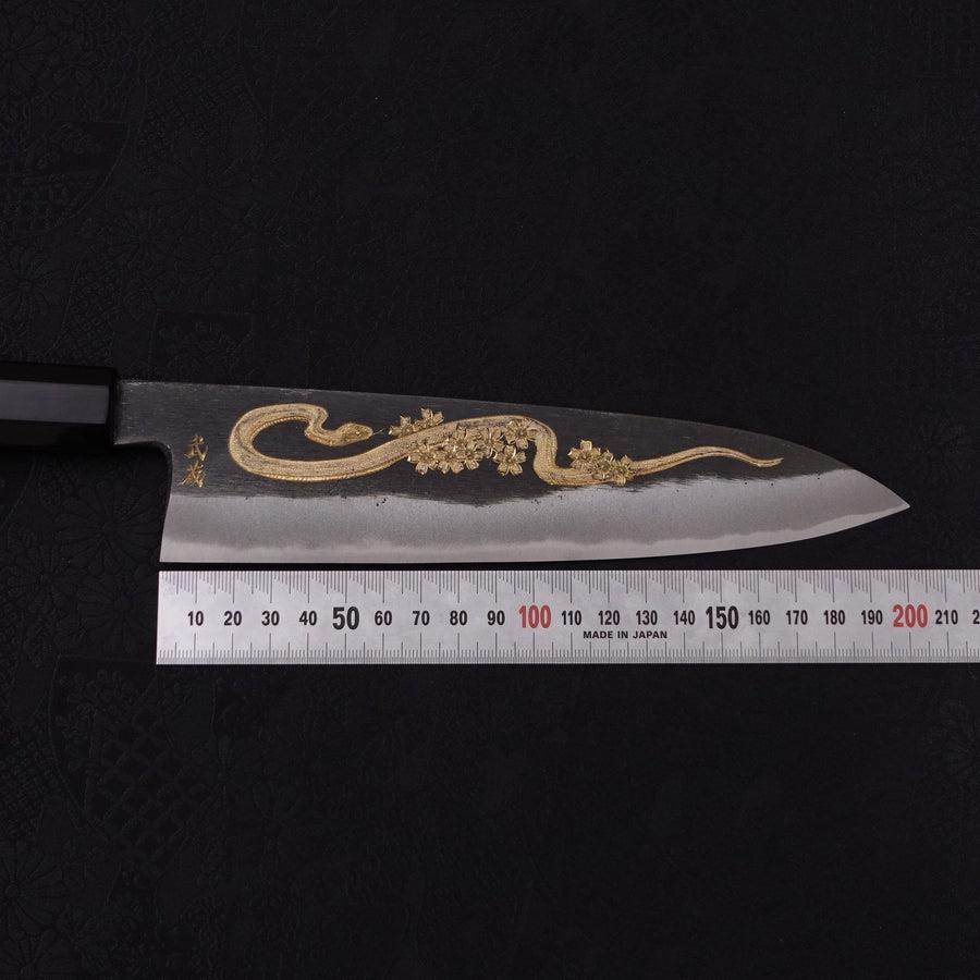 牛刀 青紙2号 黒打 蛇-桜 黒檀水牛柄 210mm – MUSASHI