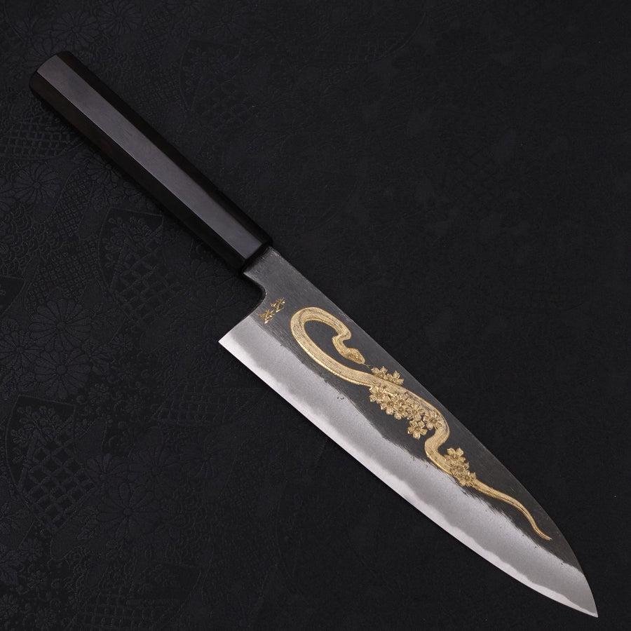 牛刀 青紙2号 黒打 蛇-桜 黒檀水牛柄 210mm – MUSASHI