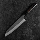 Gyuto Blue Steel #2 Kurouchi Chokin Ukiyo-E Buffalo Ebony Handle 210mm (Asamura) (8.3”)-[Musashi]-[Japanese-Kitchen-Knives]