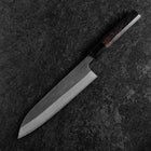Gyuto Blue Steel #2 Kurouchi Chokin Ukiyo-E Buffalo Ebony Handle 210mm (Asamura)-[Musashi]-[Japanese-Kitchen-Knives]