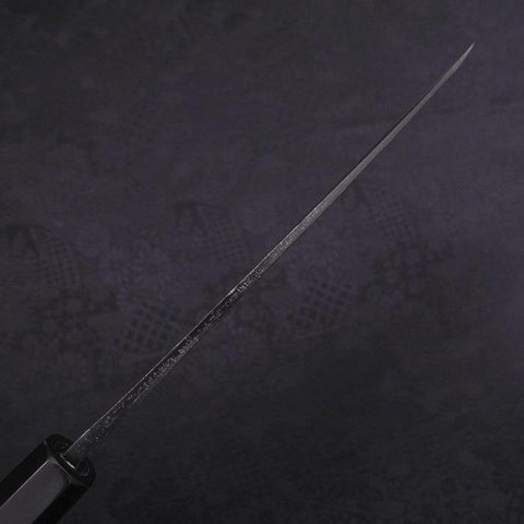 Gyuto Blue Steel #2 Kurouchi Damascus Buffalo Ebony Handle 180mm (7”)-[Musashi]-[Japanese-Kitchen-Knives]