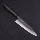 Gyuto Blue Steel #2 Kurouchi Damascus Buffalo Ebony Handle 180mm (7”)-[Musashi]-[Japanese-Kitchen-Knives]