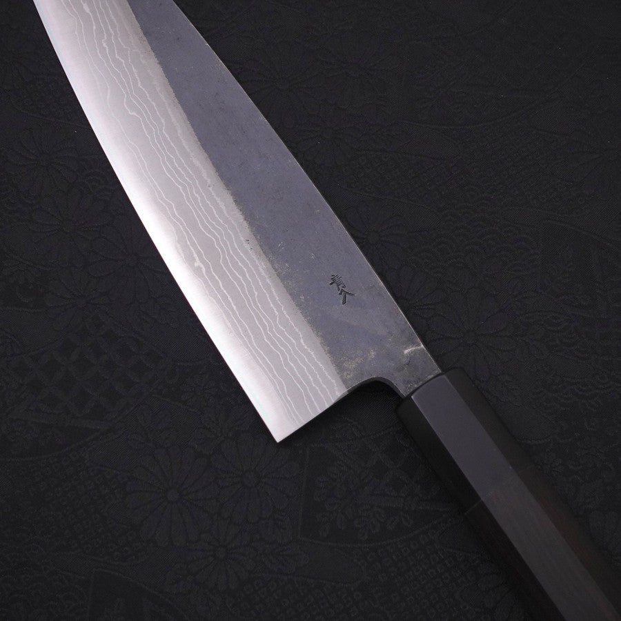 牛刀 青紙2号 黒打 ダマスカス 黒檀水牛柄 210mm – MUSASHI