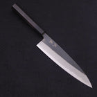 Gyuto Blue Steel #2 Kurouchi Damascus Buffalo Ebony Handle 210mm (8.3”)-[Musashi]-[Japanese-Kitchen-Knives]