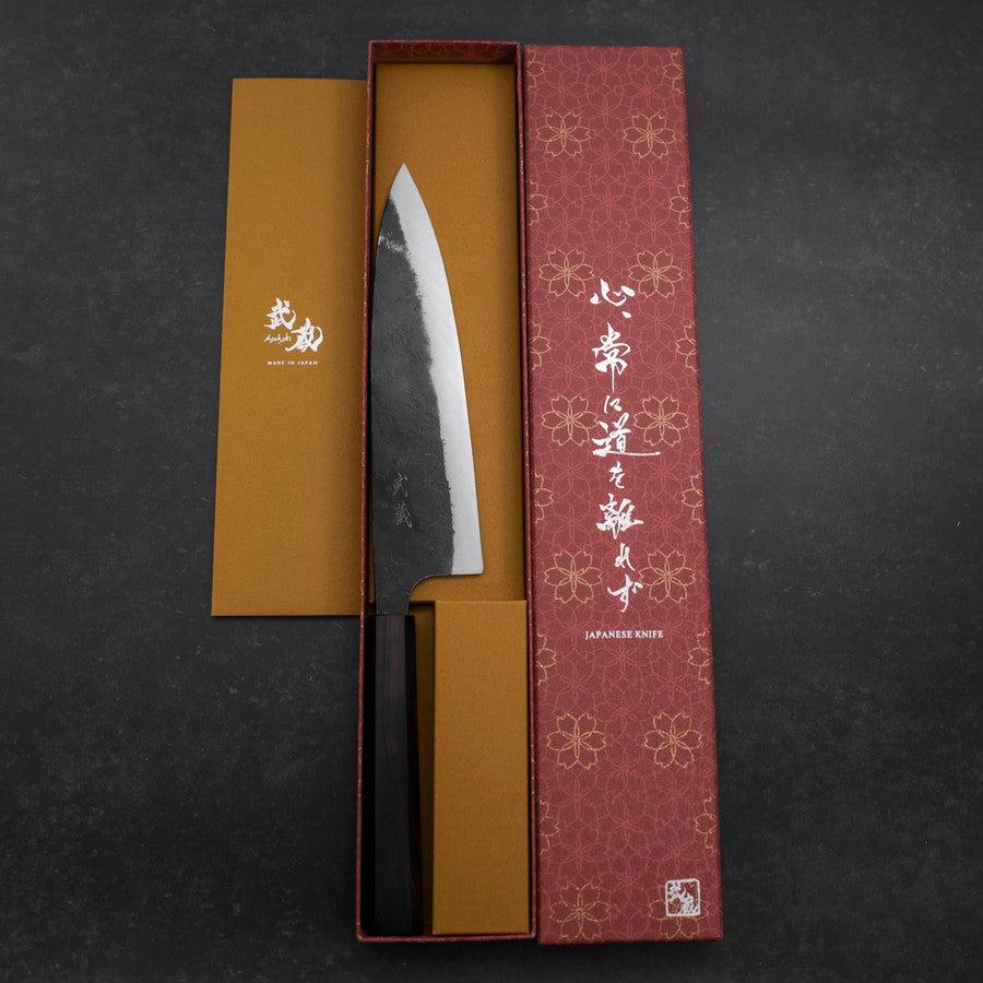 牛刀 青紙2号 黒打 黒檀水牛柄 210mm – MUSASHI