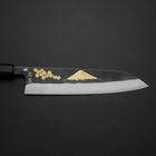 Gyuto Blue Steel #2 Kurouchi Stainless Clad Chokin Sakura-Fuji Buffalo Ebony Handle 210mm (8.3”)-[Musashi]-[Japanese-Kitchen-Knives]
