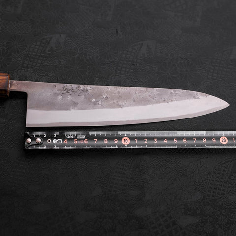 Gyuto Blue Steel #2 Nashiji Stainless Clad Sumi Urushi Handle 210mm (8.3”)-[Musashi]-[Japanese-Kitchen-Knives]