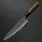 Gyuto Blue Steel #2 Nashiji Stainless Clad Yew Handle 210mm (8.3”)-[Musashi]-[Japanese-Kitchen-Knives]