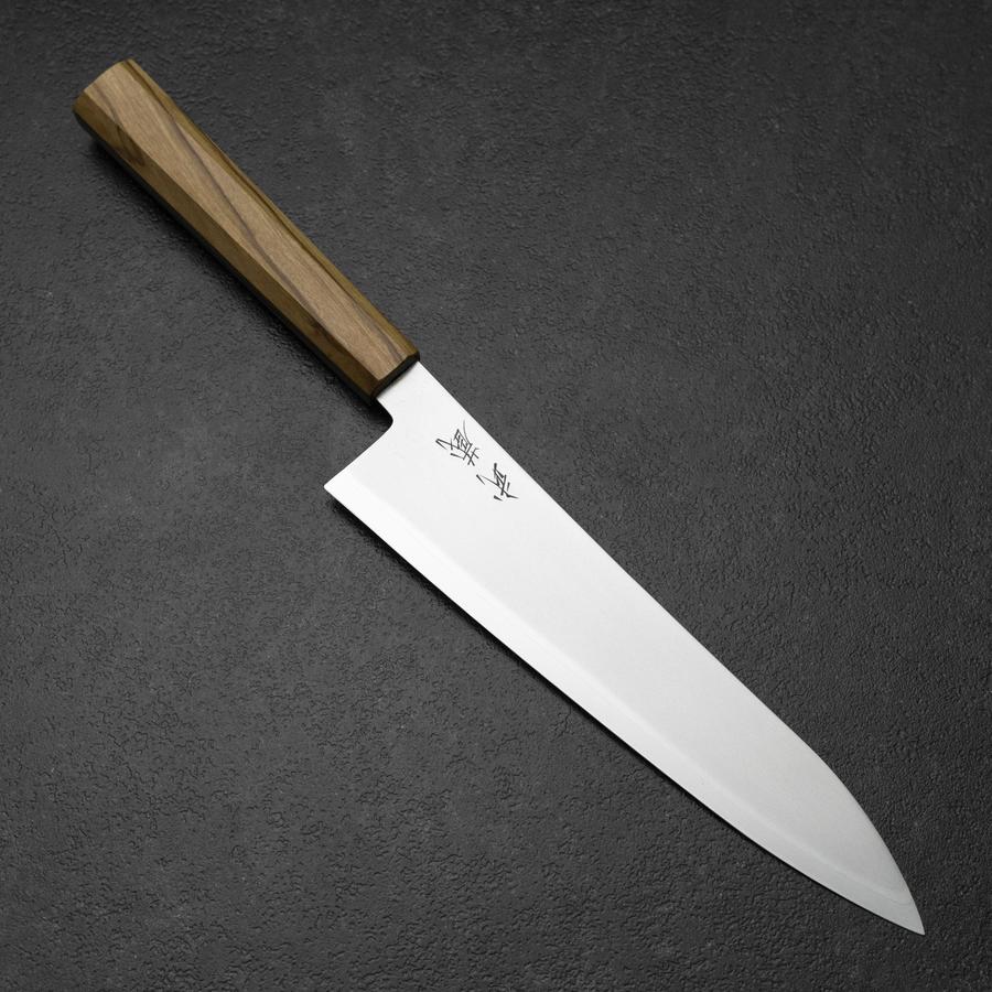 牛刀 青紙2号 彫金 黒打 桜富士 黒檀水牛柄 210mm – MUSASHI