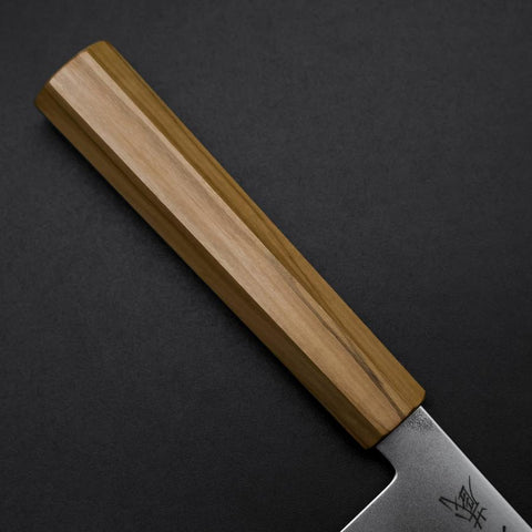 Gyuto Blue Steel #2 Polished Olive Handle 240mm (9.4”)-[Musashi]-[Japanese-Kitchen-Knives]
