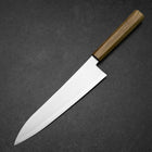 Gyuto Blue Steel #2 Polished Stainless Clad Olive Handle 210mm-[Musashi]-[Japanese-Kitchen-Knives]