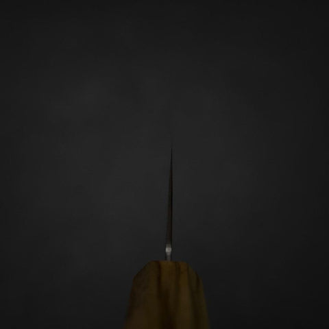 Gyuto Blue Steel #2 Polished Stainless Clad Olive Handle 210mm-[Musashi]-[Japanese-Kitchen-Knives]