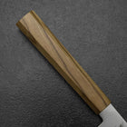 Gyuto Blue Steel #2 Polished Stainless Clad Olive Handle 210mm-[Musashi]-[Japanese-Kitchen-Knives]