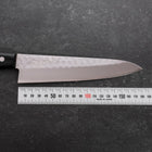 Gyuto Blue Steel #2 Stainless Clad Tsuchime Western Black Handle 180mm (7”)-[Musashi]-[Japanese-Kitchen-Knives]