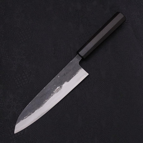 Gyuto Blue Super Kurouchi Buffalo Ebony Handle 180mm (7”)-[Musashi]-[Japanese-Kitchen-Knives]