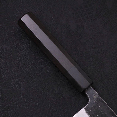 Gyuto Blue Super Kurouchi Buffalo Ebony Handle 180mm (7”)-[Musashi]-[Japanese-Kitchen-Knives]
