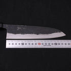 Gyuto Blue Super Kurouchi Buffalo Ebony Handle 180mm (7”)-[Musashi]-[Japanese-Kitchen-Knives]