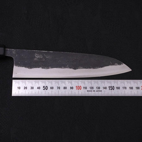 Gyuto Blue Super Kurouchi Buffalo Ebony Handle 180mm (7”)-[Musashi]-[Japanese-Kitchen-Knives]