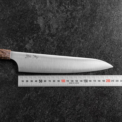 Gyuto Blue Super Polished Maple Handle 210mm-[Musashi]-[Japanese-Kitchen-Knives]