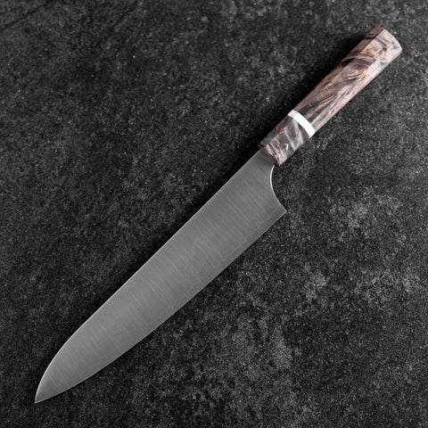 Gyuto Blue Super Polished Maple Handle 240mm (9.4”)-[Musashi]-[Japanese-Kitchen-Knives]