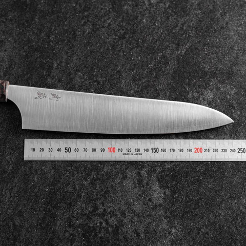 Gyuto Blue Super Polished Maple Handle 240mm-[Musashi]-[Japanese-Kitchen-Knives]
