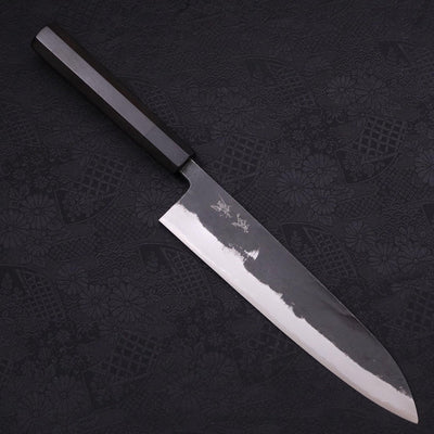 Gyuto Blue steel #1 Kurouchi Buffalo Ebony Handle 210mm-Blue steel #1-Kurouchi-Japanese Handle-[Musashi]-[Japanese-Kitchen-Knives]