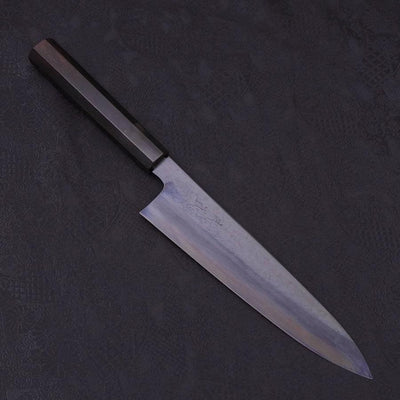 Gyuto Blue steel #1 Kurozome Damascus Buffalo Ebony Handle 210mm-Damascus-Blue steel #1-Japanese Handle-[Musashi]-[Japanese-Kitchen-Knives]