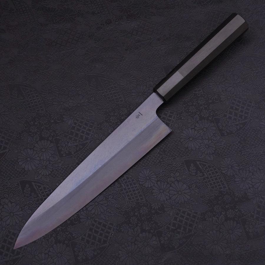 Gyuto Blue steel #1 Kurozome Damascus Buffalo Ebony Handle 240mm-Damascus-Blue steel #1-Japanese Handle-[Musashi]-[Japanese-Kitchen-Knives]