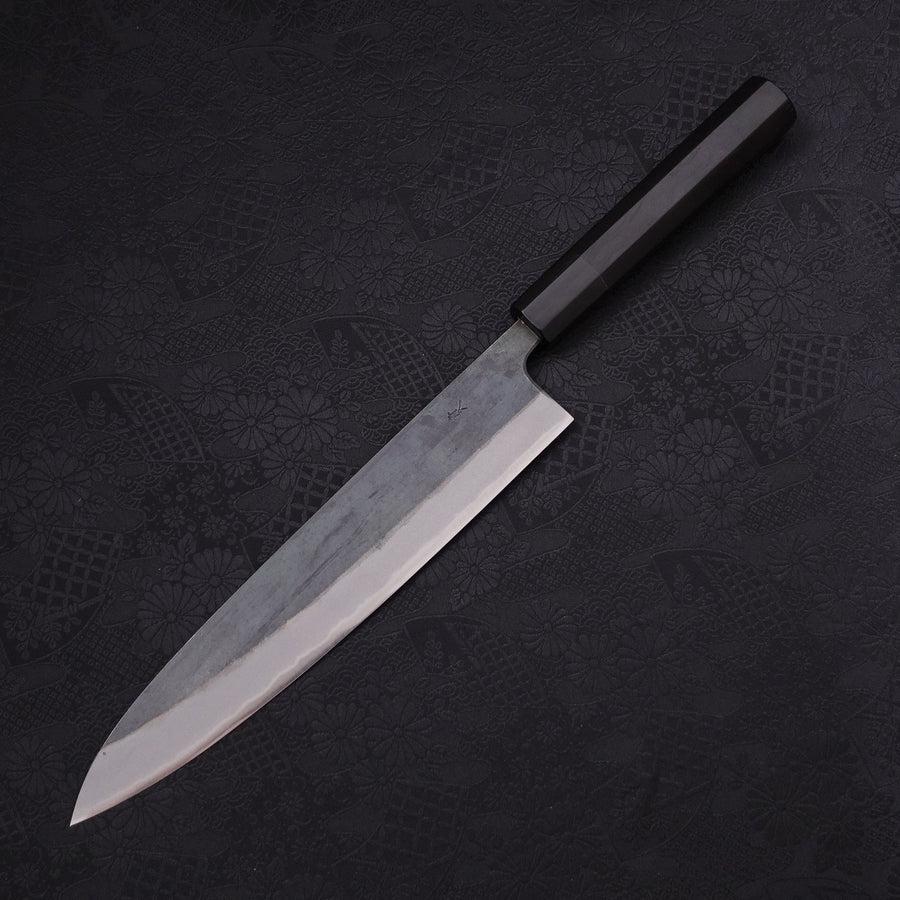 Gyuto Blue steel #2 Kurouchi Buffalo Ebony Handle 240mm-Blue steel #2-Damascus-Japanese Handle-[Musashi]-[Japanese-Kitchen-Knives]