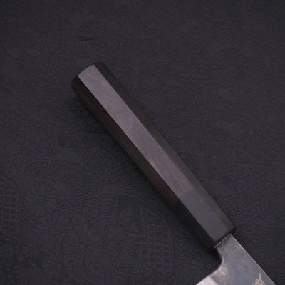 Gyuto Blue steel #2 Kurouchi Damascus Buffalo Ebony Handle 210mm-Blue steel #2-Damascus-Japanese Handle-[Musashi]-[Japanese-Kitchen-Knives]
