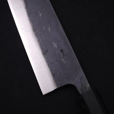 Gyuto Blue steel #2 Kurouchi Damascus Buffalo Ebony Handle 240mm-Blue steel #2-Damascus-Japanese Handle-[Musashi]-[Japanese-Kitchen-Knives]