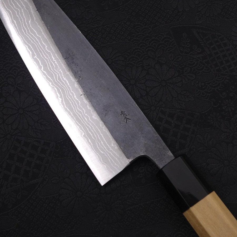Gyuto Blue steel #2 Kurouchi Damascus Buffalo Magnolia Handle 210mm-Blue steel #2-Damascus-Japanese Handle-[Musashi]-[Japanese-Kitchen-Knives]