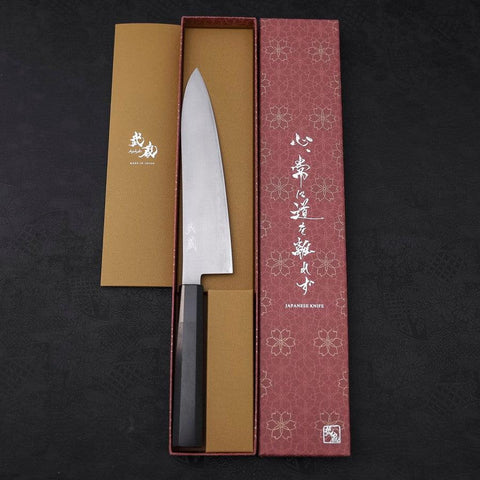 Gyuto HAP-40 Polished Buffalo Ebony Handle 210mm (8.3”)-[Musashi]-[Japanese-Kitchen-Knives]