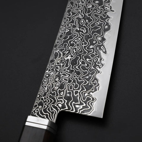 Gyuto SG-2 Black Nickel Damascus Western Ebony Handle 210mm-[Musashi]-[Japanese-Kitchen-Knives]