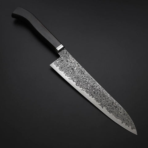 Gyuto SG-2 Black Nickel Damascus Western Ebony Handle 210mm-[Musashi]-[Japanese-Kitchen-Knives]