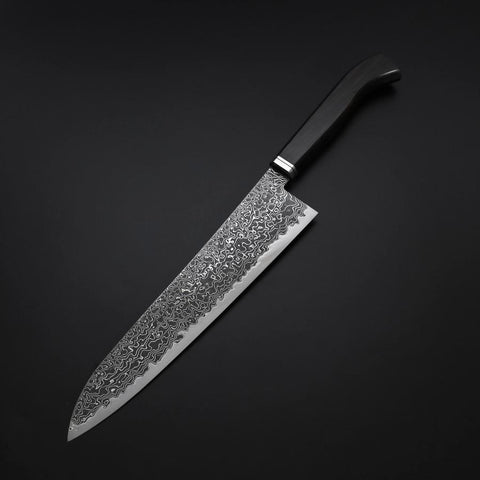 Gyuto SG-2 Black Nickel Damascus Western Ebony Handle 240mm-[Musashi]-[Japanese-Kitchen-Knives]