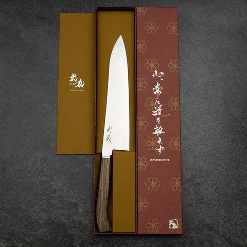 Gyuto SG-2 Damascus Western Golden Ebony Handle 210mm-[Musashi]-[Japanese-Kitchen-Knives]
