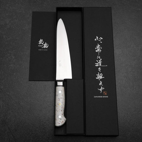Gyuto SG-2 Polished Western Artificial Stone Confetti Handle 180mm (7”)-[Musashi]-[Japanese-Kitchen-Knives]