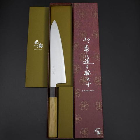 Gyuto SG-2 Polished Zelkova Handle 210mm (8.3”)-[Musashi]-[Japanese-Kitchen-Knives]
