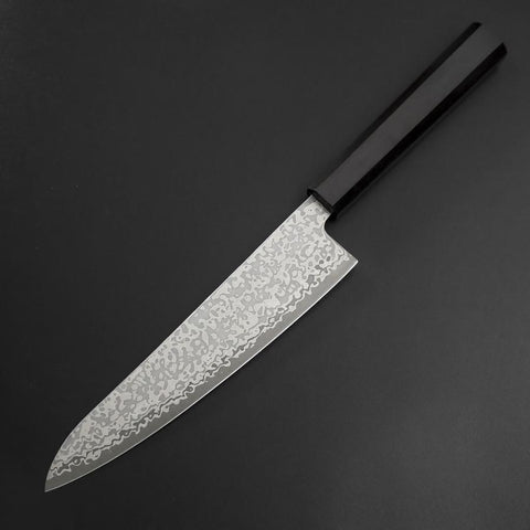 Gyuto SLD Black Damascus Ebony Handle 195mm (7.7”)-[Musashi]-[Japanese-Kitchen-Knives]
