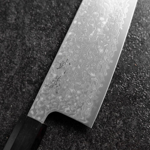 Gyuto SLD Black Damascus Ebony Handle 210mm-[Musashi]-[Japanese-Kitchen-Knives]