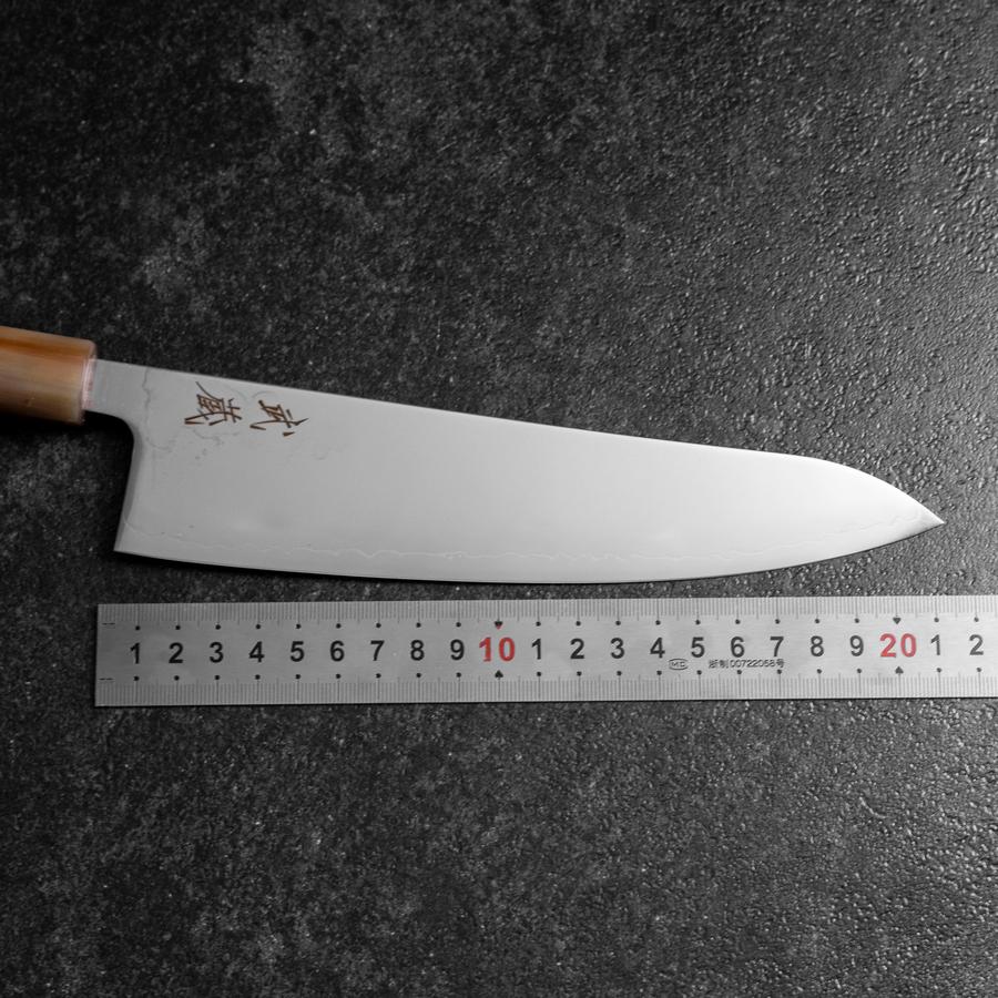Gyuto SLD Mirror Buffalo Dark Pink Maple Handle 210mm-[Musashi]-[Japanese-Kitchen-Knives]