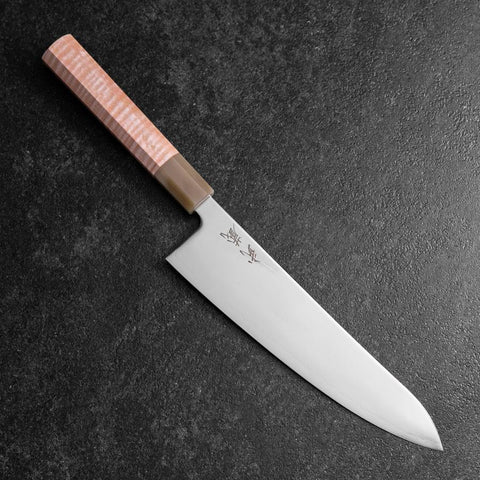 Gyuto SLD Mirror Buffalo Light Pink Maple Handle 210mm-[Musashi]-[Japanese-Kitchen-Knives]