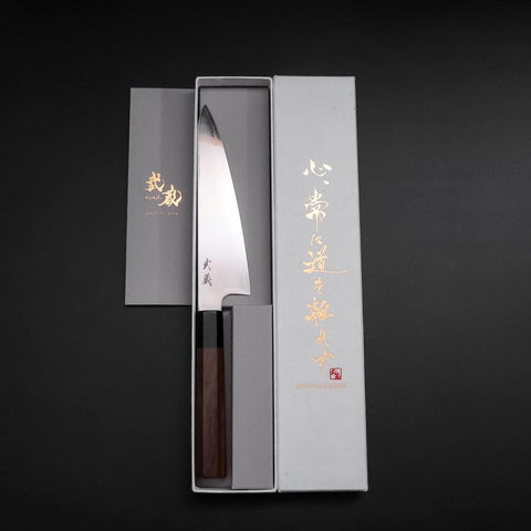 Gyuto SLD Mirror Buffalo Walnut Handle 150mm (5.9”)-[Musashi]-[Japanese-Kitchen-Knives]