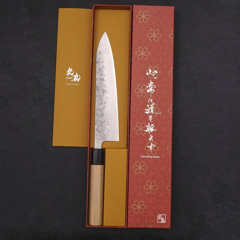 Gyuto SLD Nashiji Washi Buffalo Magnolia Handle 210mm (8.3”)-[Musashi]-[Japanese-Kitchen-Knives]