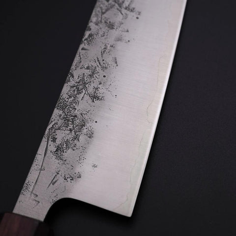 Gyuto SLD Nashiji Washi Purple Urushi Handle 210mm (8.3”)-[Musashi]-[Japanese-Kitchen-Knives]
